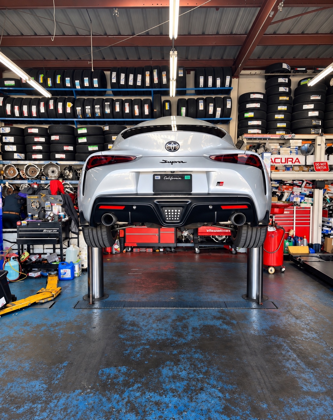 Lamborghini being serviced
